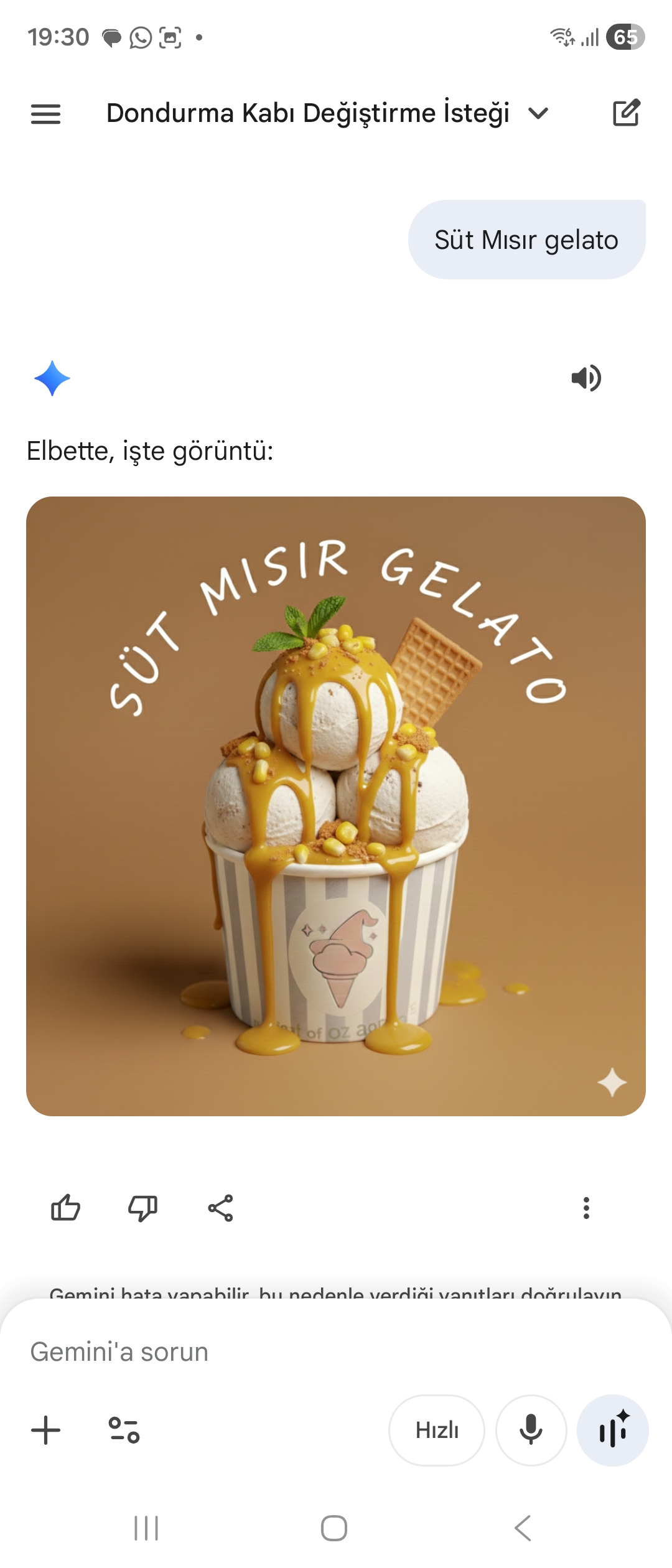 Süt Mısır Gelato